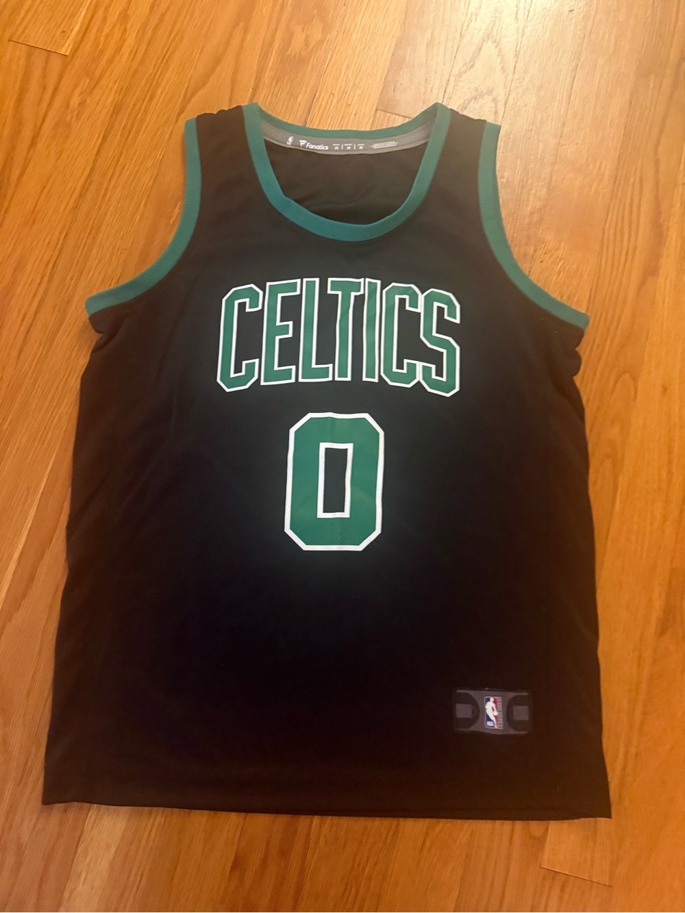 Fanatics Black and Green Celtics Tatum Jersey Tank Top